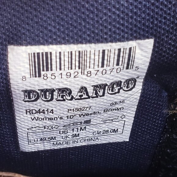 Durango Women's Lady Rebel Patriotic 10" Square Toe Western Flag Boot Size 11 - Picture 10 of 10